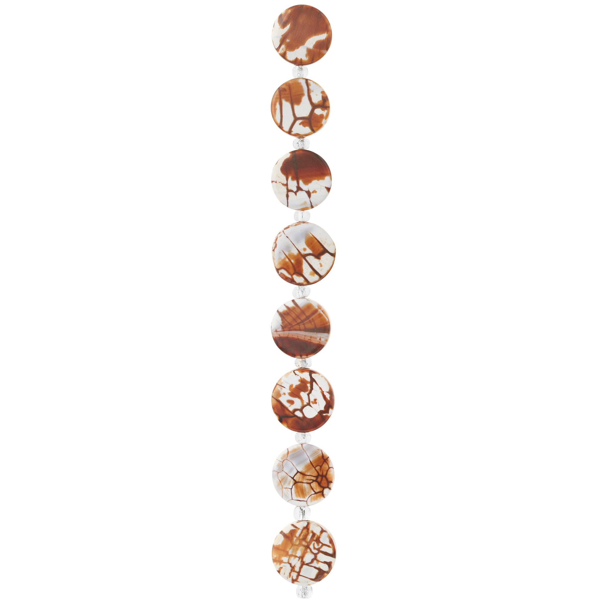 Amber Agate Lentil Beads, 14mm by Bead Landing™